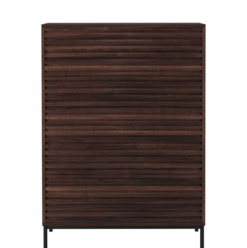 80 cm breite Hochkommode in Walnuss Optik - Teleska