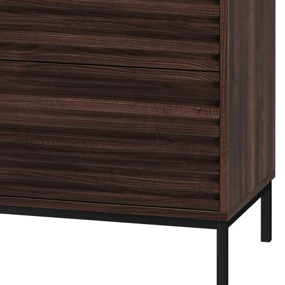 80 cm breite Hochkommode in Walnuss Optik - Teleska