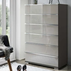 75 cm breite Hochkommode mit Glasfront - Korcula