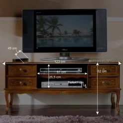 123 cm breite TV Kommode Agosto im Barockstil