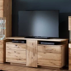 150 cm breite TV Kommode in Eiche Bianco - Crokas