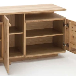 150 cm breite TV Kommode in Eiche Bianco - Crokas