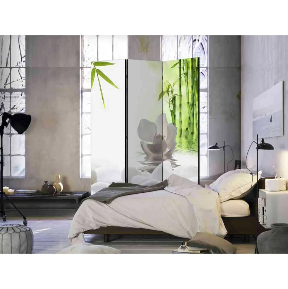 135 cm breiter Deko-Paravent mit Zen Motiv - Santyra