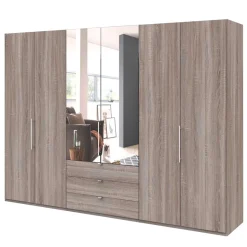 300 cm breiter Falttürenschrank in Holzoptik dunkel - Riding