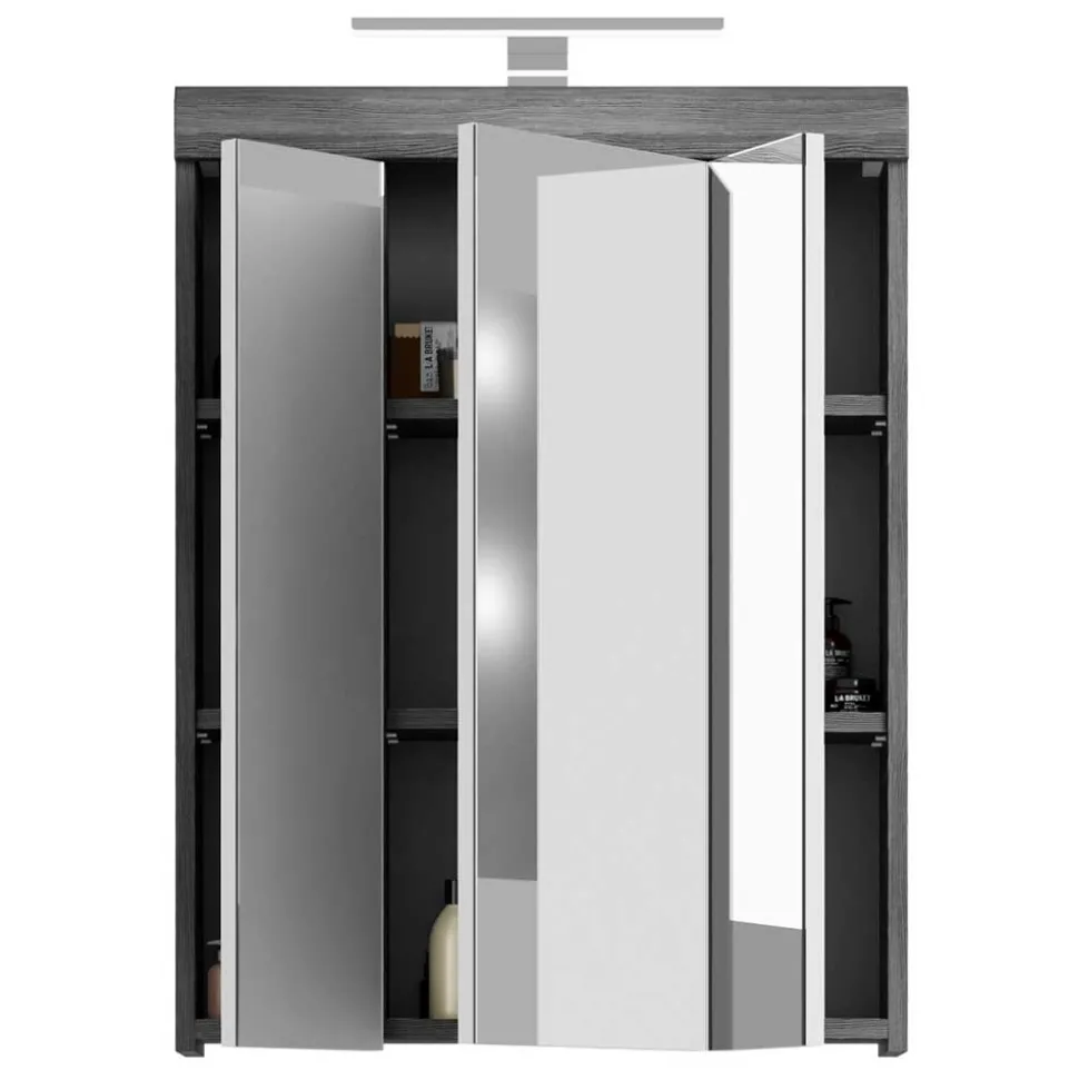 60 cm breiter Spiegelschrank fürs Badezimmer in Grau - Nancys