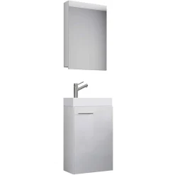 41 cm breiter Waschplatz in Weiß - Vulcanos (zweiteilig)