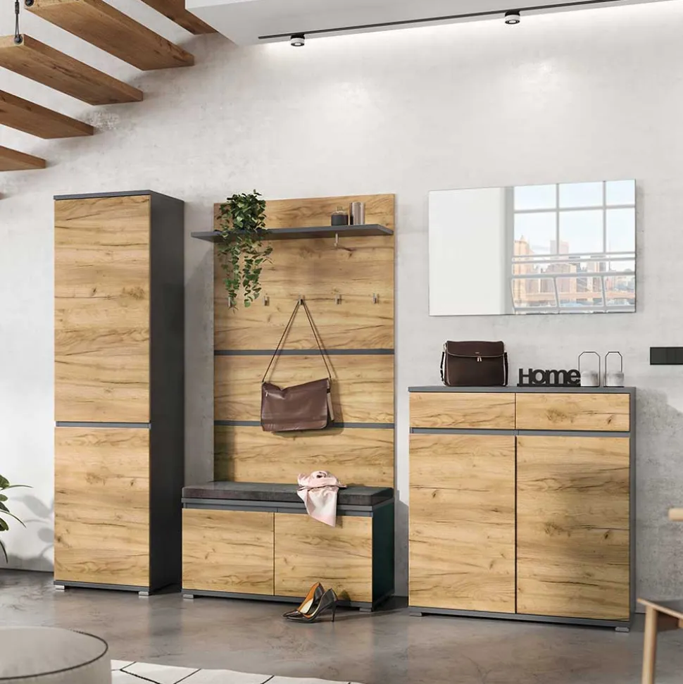 246 cm breites Flurmöbel Set modern - Orsecca (fünfteilig)