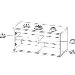246 cm breites Flurmöbel Set modern - Orsecca (fünfteilig)