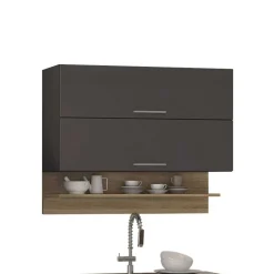 270 cm Einbauküchenzeile in Grau - Bozenia (neunteilig)