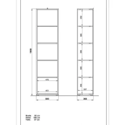 196 cm hohe Büro Schränke & Regal - Fidania I (dreiteilig)