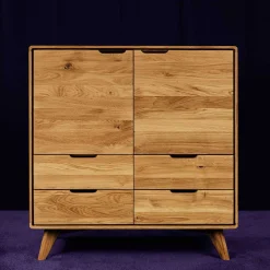92 cm hohe Kombikommode aus Wildeiche - Eavy