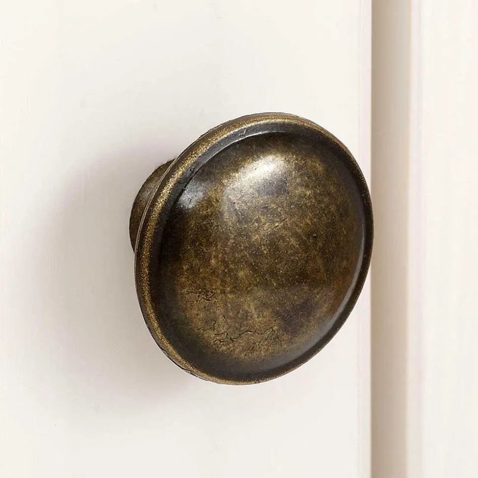 180 cm hohe Landhausvitrine in Weiß mit Beige - Isvair I