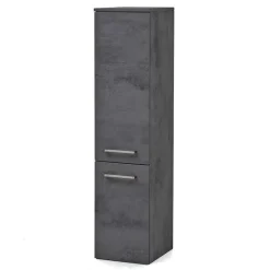 135 cm hoher Bad Midischrank in dunklem Grau - Dastroz