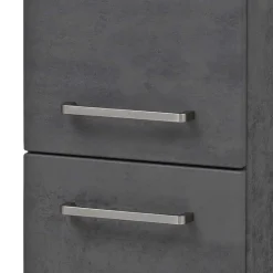 135 cm hoher Bad Midischrank in dunklem Grau - Dastroz