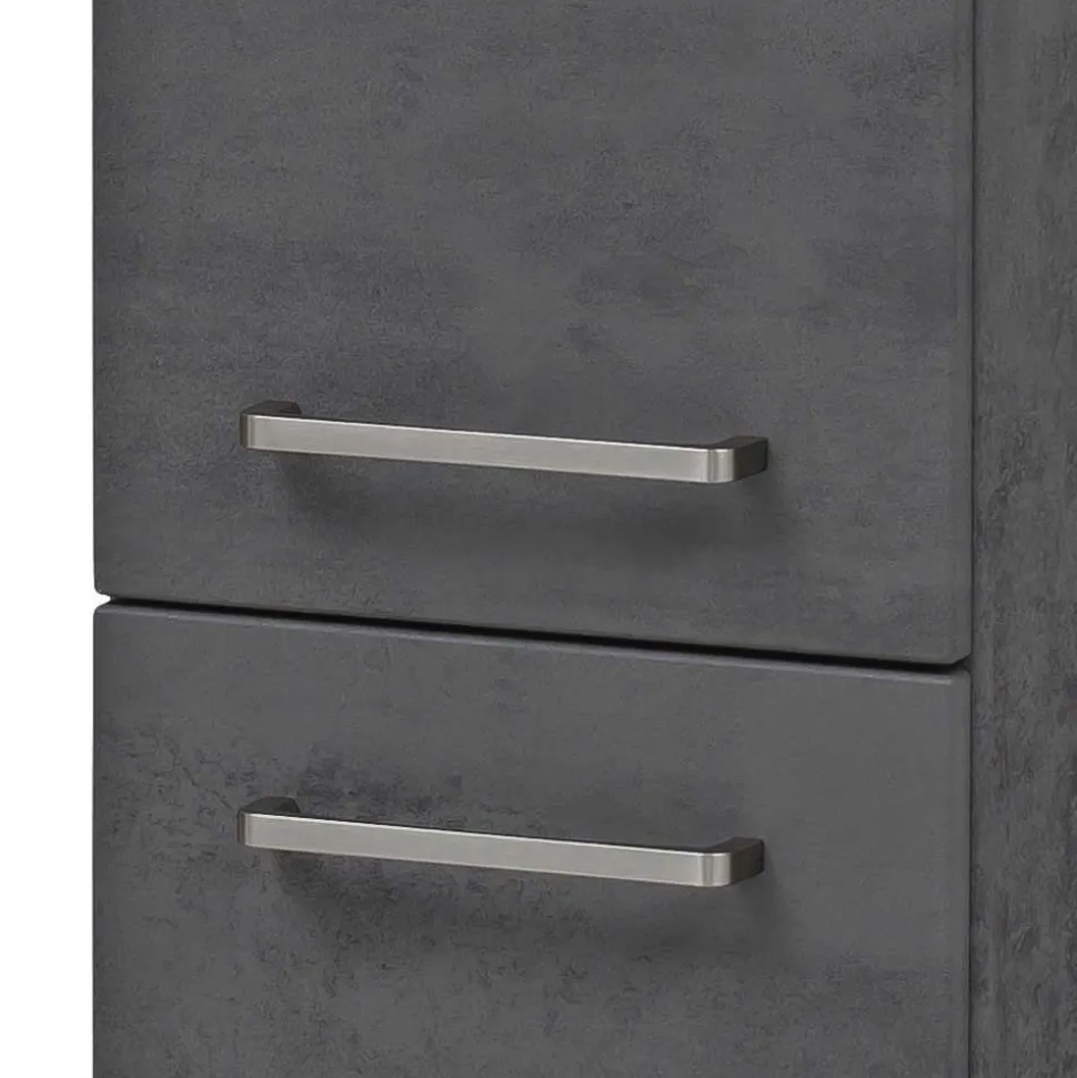 135 cm hoher Bad Midischrank in dunklem Grau - Dastroz