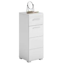 79 cm hoher Bad Unterschrank in Weiß Hochglanz - Whale