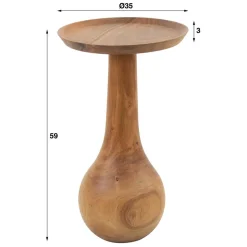 59 cm hoher Beistelltisch aus Akazie Massivholz - Nics