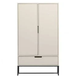 149 cm hoher Schrank in Hellgrau - Lergavano