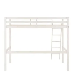 175 cm hohes Hochbett mit Leiter in Weiß - Saludio