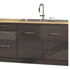 290 cm Küchenmöbel Set in Grau - Bozenia (achtteilig)