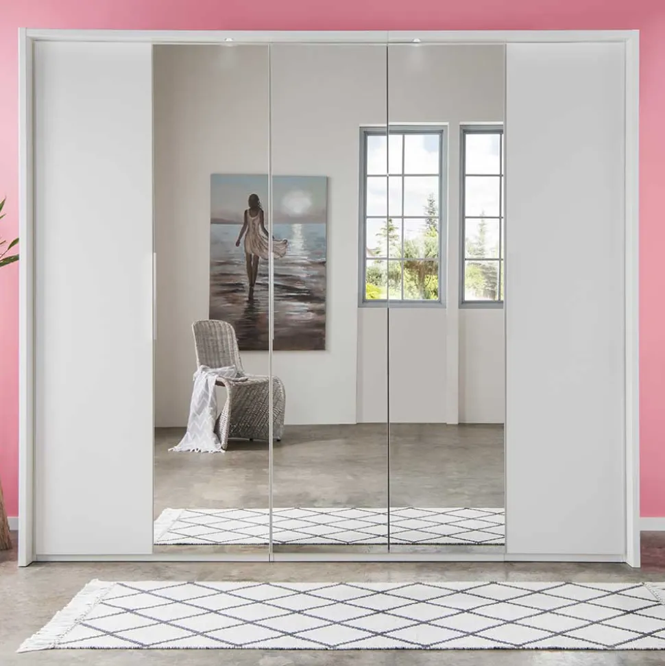 250 cm Kleiderschrank mit Falt- und Drehtüren - Dastrata