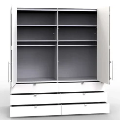 200 cm Kombi Kleiderschrank mit 58 cm Tiefe - Tivierto