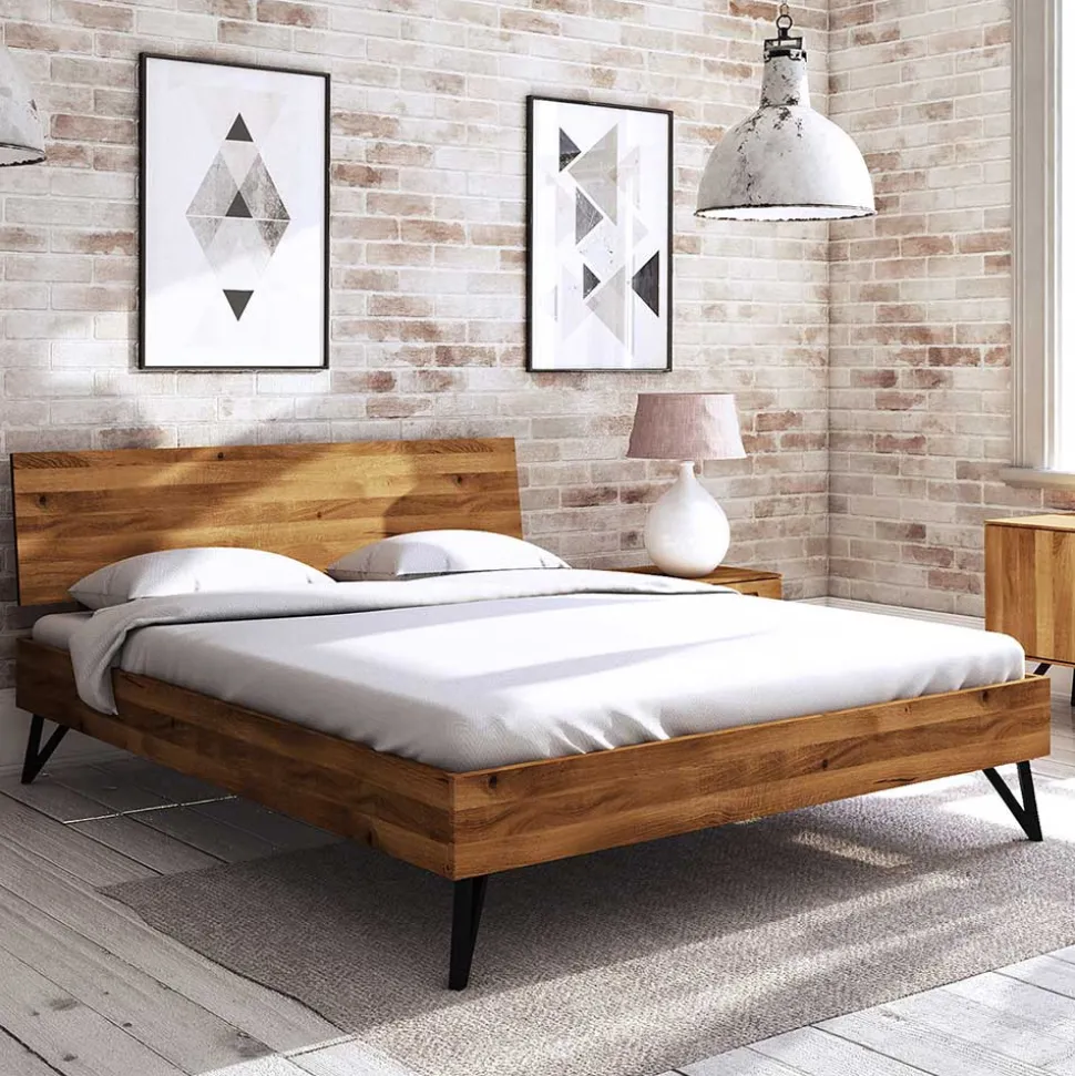 190 cm langes Bettgestell aus Wildeiche Holz - Mandirov