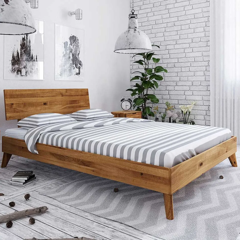 210 cm langes Holzbett Gestell Wildeiche - Eavy