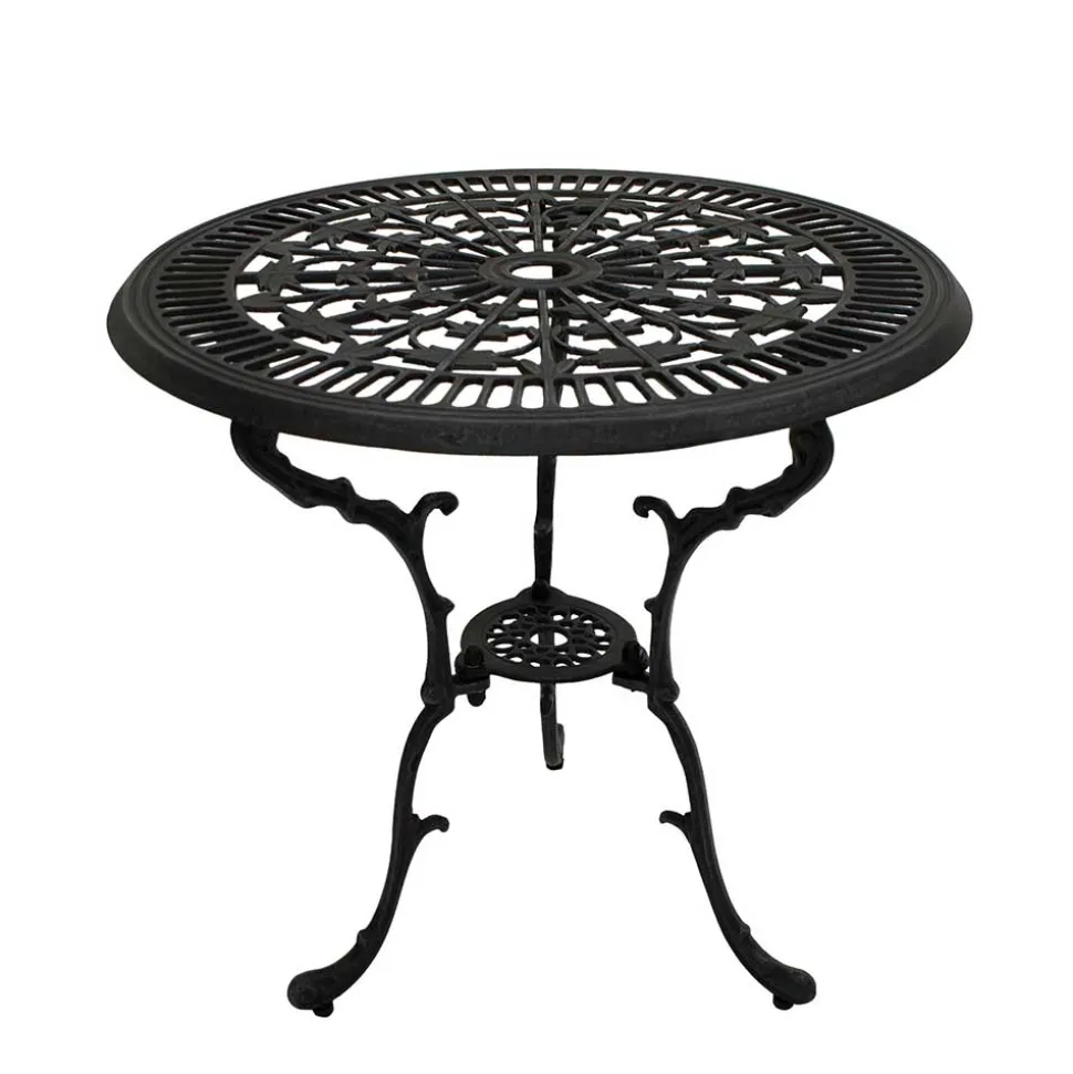 70 cm runder Aluminium Gartentisch in Dunkelgrau - Taruma