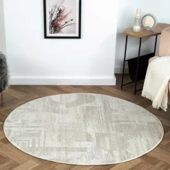 120 cm runder Teppich gemustert - Anika