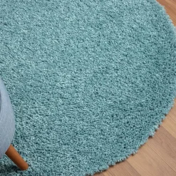 150 cm Runder Teppich in Hellblau - Chiyom