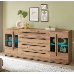 200 cm Sideboard mit Glaseinsätzen - Brocus