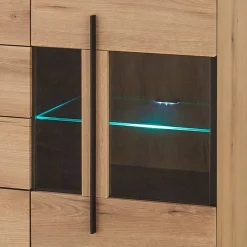 200 cm Sideboard mit Glaseinsätzen - Brocus