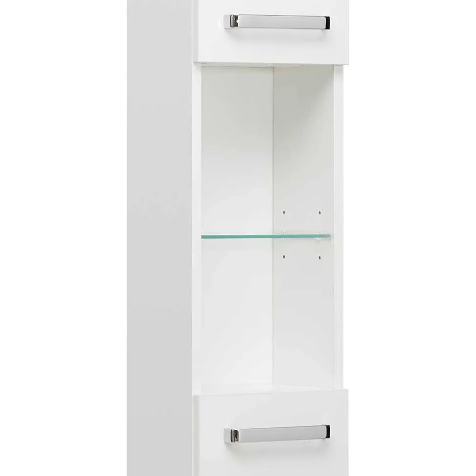 20 cm tiefer Bad-Hochschrank in Weiß - Ardin