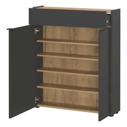 22 cm tiefer Schuhschrank in Dunkelgrau - Sidgarus