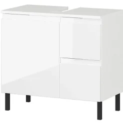 60 cm Waschbeckenschrank in Weiß Hochglanz - Loeesa