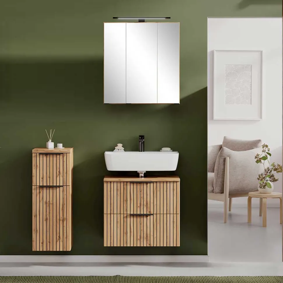 60 cm Waschplatz & Unterschrank Set - Crystoga (dreiteilig)