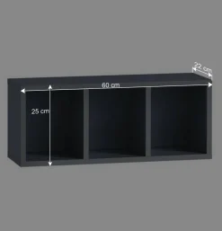 3 Fächer Badregal in Petrol Blau - Matrera