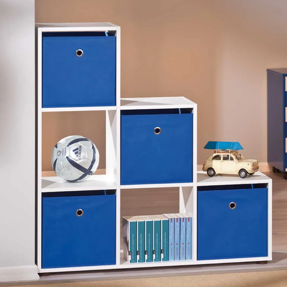 6 Fächer Raumtrennregal in Weiß - Cespa