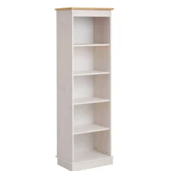 5 Fächer Regal in Weiß und Kiefer Honig - Zentra