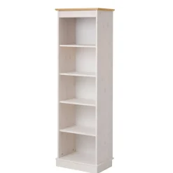 5 Fächer Regal in Weiß und Kiefer Honig - Zentra