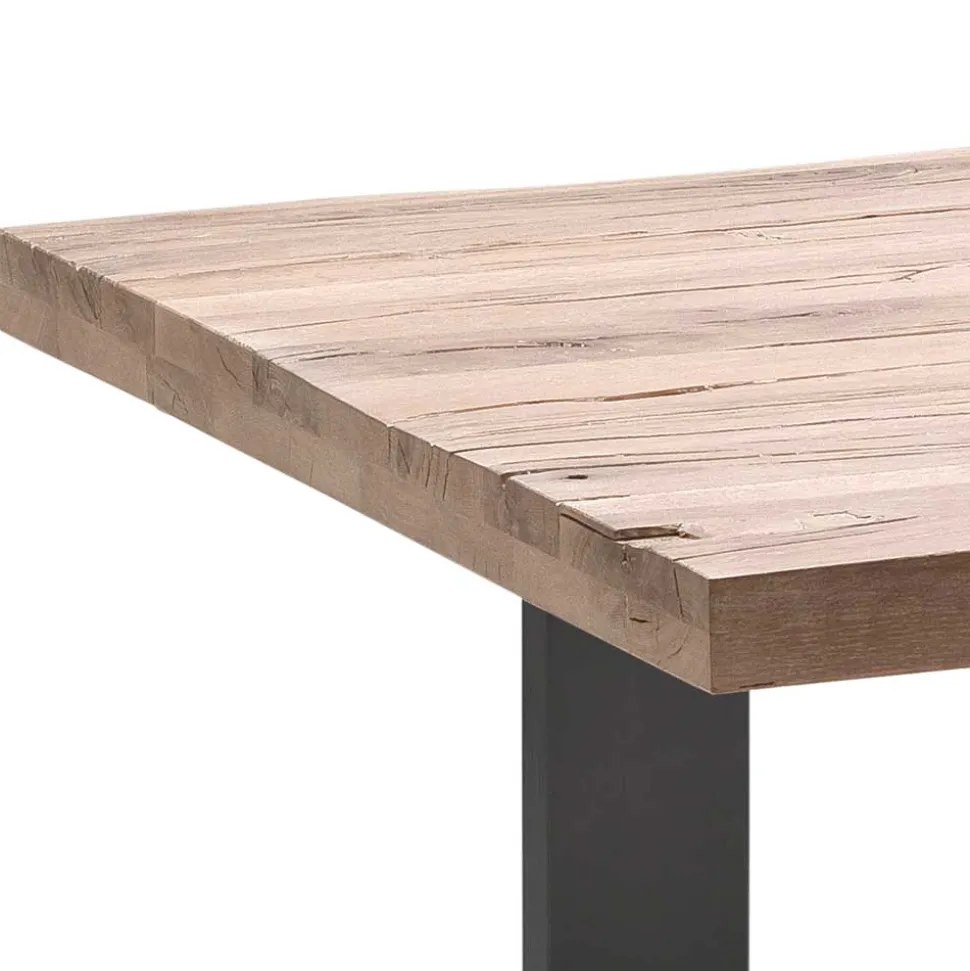 5 Größen Esstisch mit Massivholzplatte - Astalgo