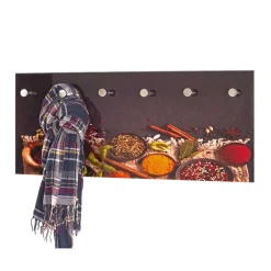 6 Haken Glasgarderobe mit Foto Druck - Aramova