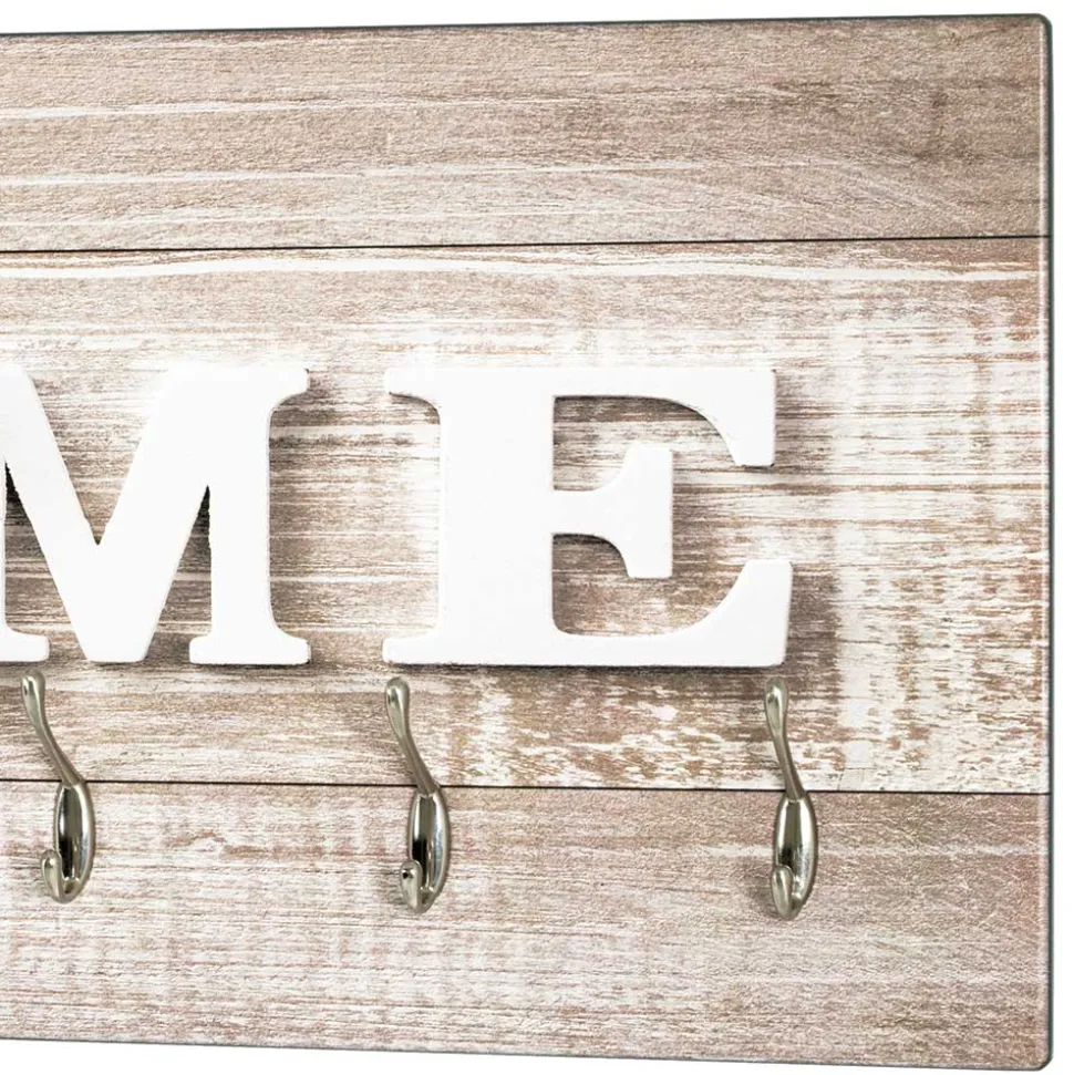 6 Haken MDF Garderobe mit Home Druck - Cacirella