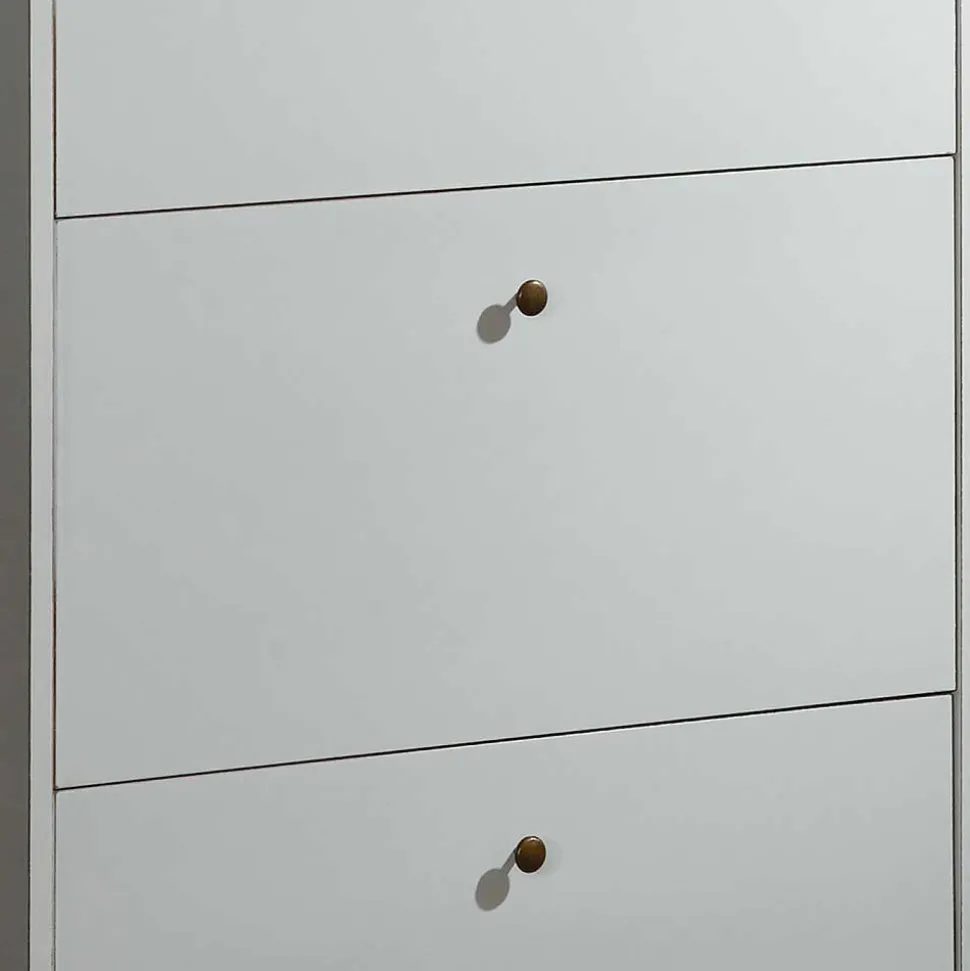 4 Klappen Schuhschrank in Weiß - Zarinas