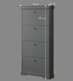 4 Klappen Schuhschrank in Weiß - Zarinas