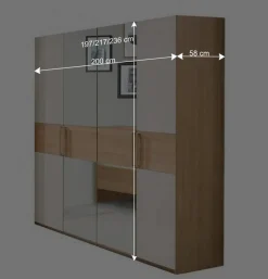 2 Meter Kleiderschrank mit vier Türen - Emdsiva II