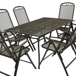 6 Personen Gartengruppe aus Streckmetall - Tessina (siebenteilig)