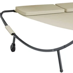 2 Personen Gartenliege in Creme und Schwarz - Enkolu