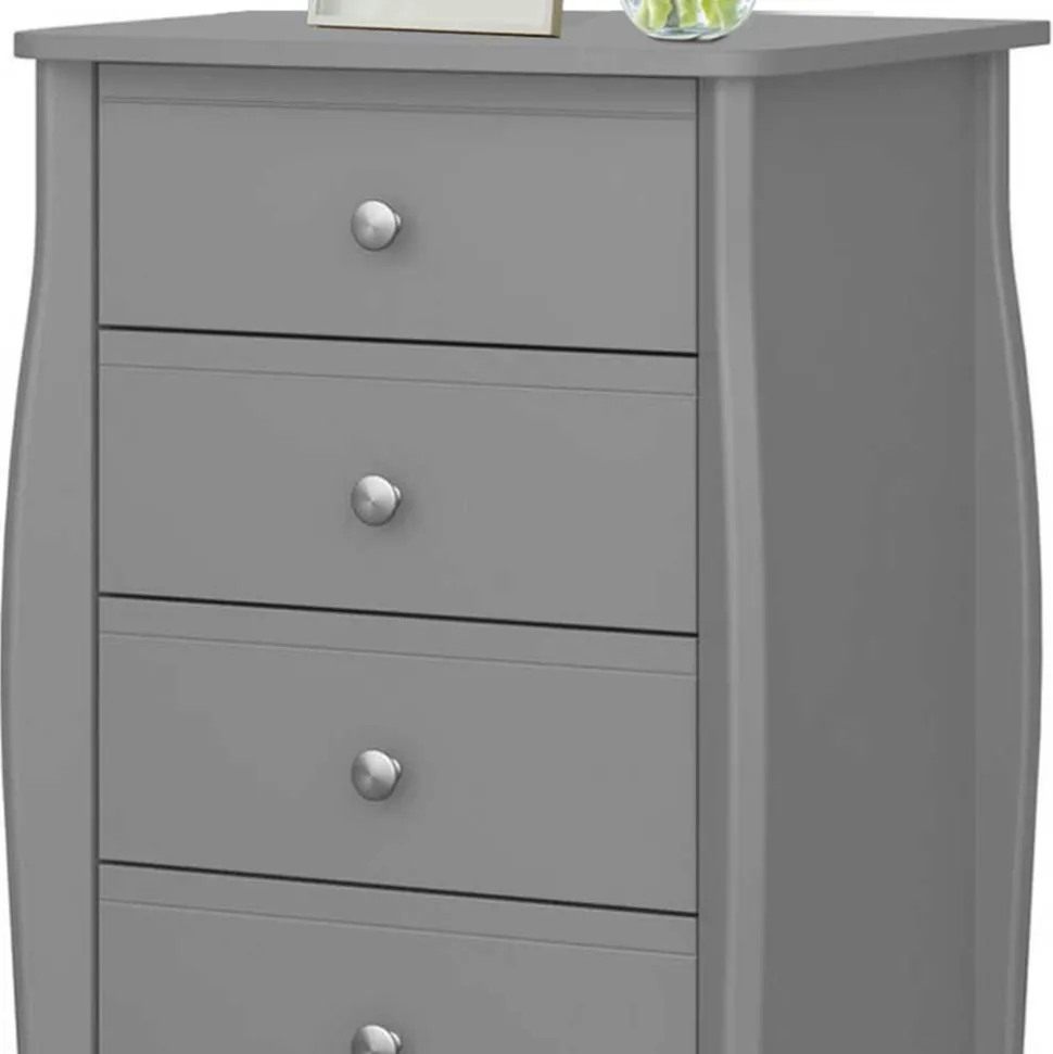 5 Schubladen Hochkommode in Grau lackiert - Resivia